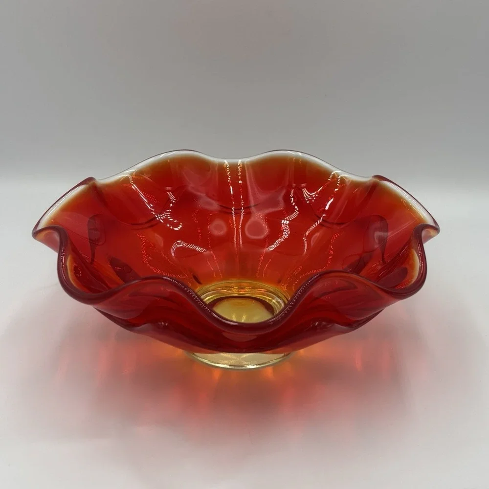 Vintage MCM Amberina/Percimmon 8